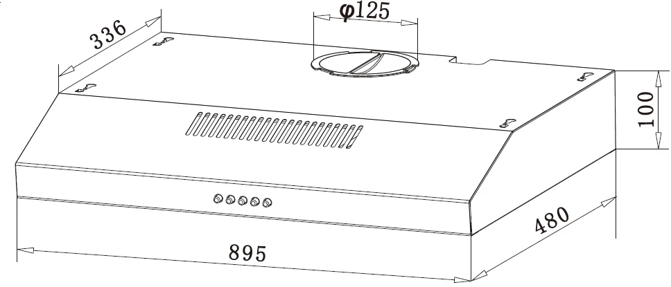 EF 90CM Slimline Hood EFCH 9108T BK - Image 6