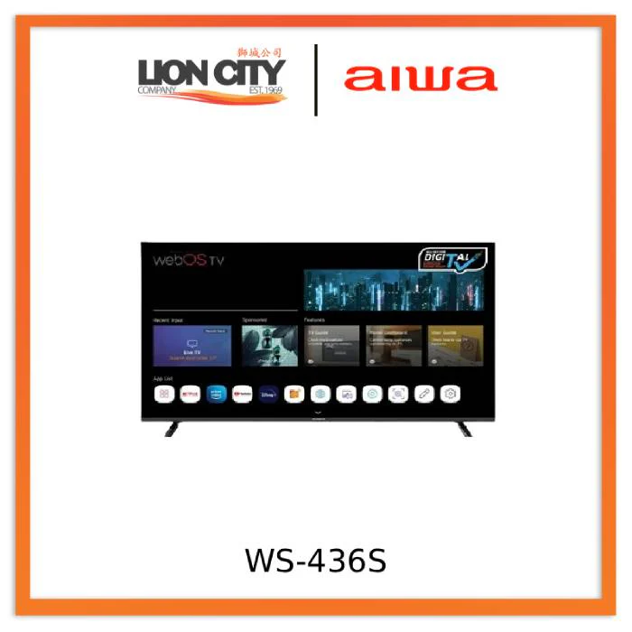 AIWA 43″ WS-436S 4K WebOS Smart TV Frameless TV