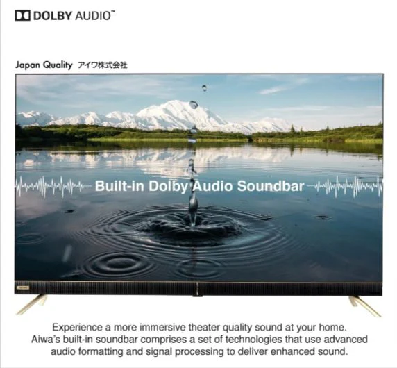 Aiwa AW-LED55X8FL 55" LED UHD Frameless Smart TV, Built-in Soundbar - Image 3