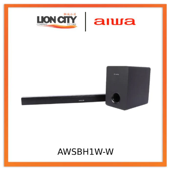Aiwa AWSBH1W-W Barra de Sonido con Subwoofer de 2.1 Canales Wireless 120W