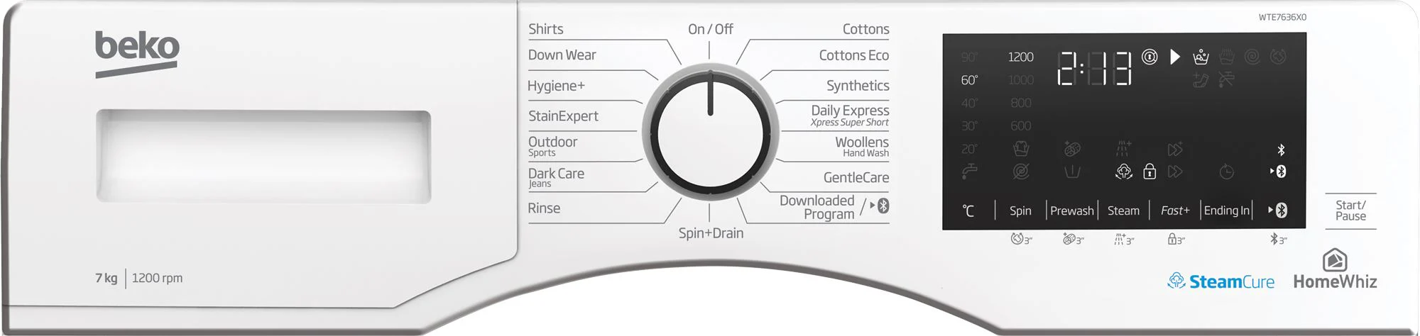 Beko WTE7636X0 Freestanding Washing Machine 7 kg, 1200 rpm - Image 3