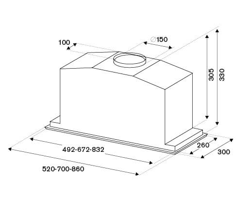 Bertazzoni KIN70MOD1XB 70 cm built-in hood, 1 motor - Image 3