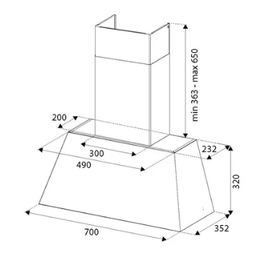 Bertazzoni KR70HER1ADA 70cm Heritage Wall Mounted Hood - Image 3