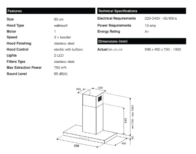 Bertazzoni KT60P1AXT 60cm Wall-Mount Hood - Image 3
