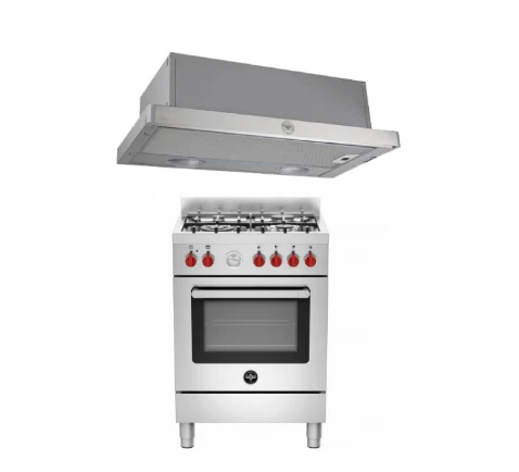 Bertazzoni La Germania RI64C61BX/XR/XB Free Standing Cooker Bundle + K60TELXA Telescopic Hood - Image 2