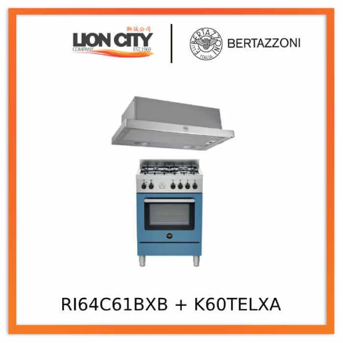 Bertazzoni La Germania RI64C61BX/XR/XB Free Standing Cooker Bundle + K60TELXA Telescopic Hood - Image 5