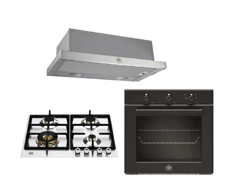 Bertazzoni P604LPROX 60cm 4-Burner Gas + F605PROEKN 5 Function Oven + K60TELXA Hood - Image 2