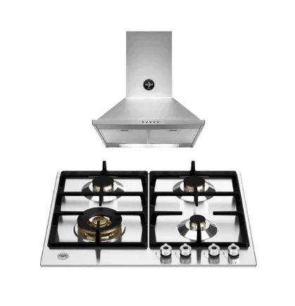 Bertazzoni P604LPROX 60cm Gas Hob + KPL60PLAG1XA Wall-Mount Hood - Image 2