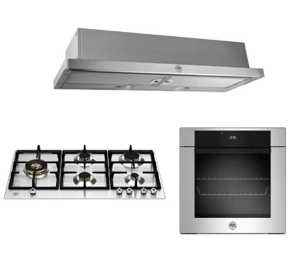 Bertazzoni P905LPROX/NE 90cm Gas Hob + F6011MODELX 11 Function Oven +K90TELXA Telescopic Hood - Image 2