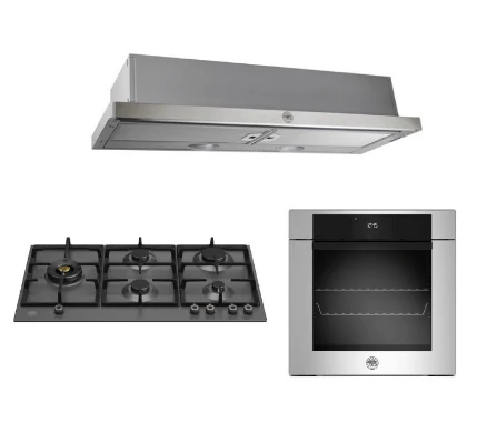 Bertazzoni P905LPROX/NE 90cm Gas Hob + F6011MODELX 11 Function Oven +K90TELXA Telescopic Hood - Image 4
