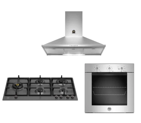 Bertazzoni P905LPRONE 90cm Gas Hob + F605MODEKXS 5 Function Oven + KPL90PLAG1XA Wall-Mount Hood - Image 2