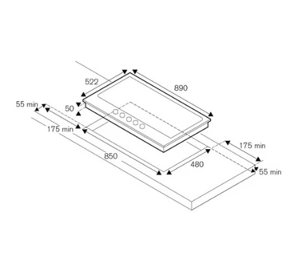 Bertazzoni P905LPRONE 90cm Gas Hob + K90TELXA Telescopic Hood - Image 5