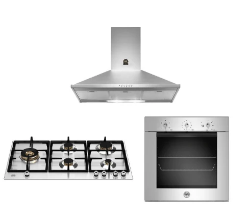 Bertazzoni P905LPROX 90cm Gas Hob + F605MODEKXS 5 Function Oven + KPL90PLAG1XA Wall-Mount Hood - Image 2