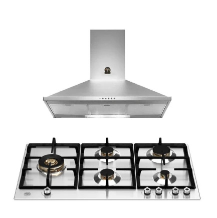 Bertazzoni P905LPROX 90cm Gas Hob + KPL90PLAG1XA Wall-Mount Hood - Image 2
