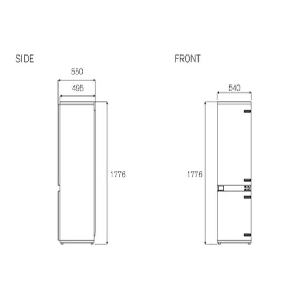 Bertazzoni REF603BBNPTC 60 cm Built-in Bottom Mount Refrigerator H177cm, Sliding Door - Image 4
