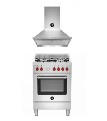 Bertazzoni RI64C61BX/XR/XB 60 4-burners electric oven + KPL60PLAG1XA 60 cm wallmount hood - Image 2
