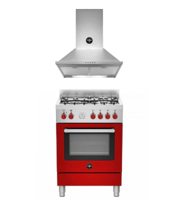 Bertazzoni RI64C61BX/XR/XB 60 4-burners electric oven + KPL60PLAG1XA 60 cm wallmount hood - Image 4