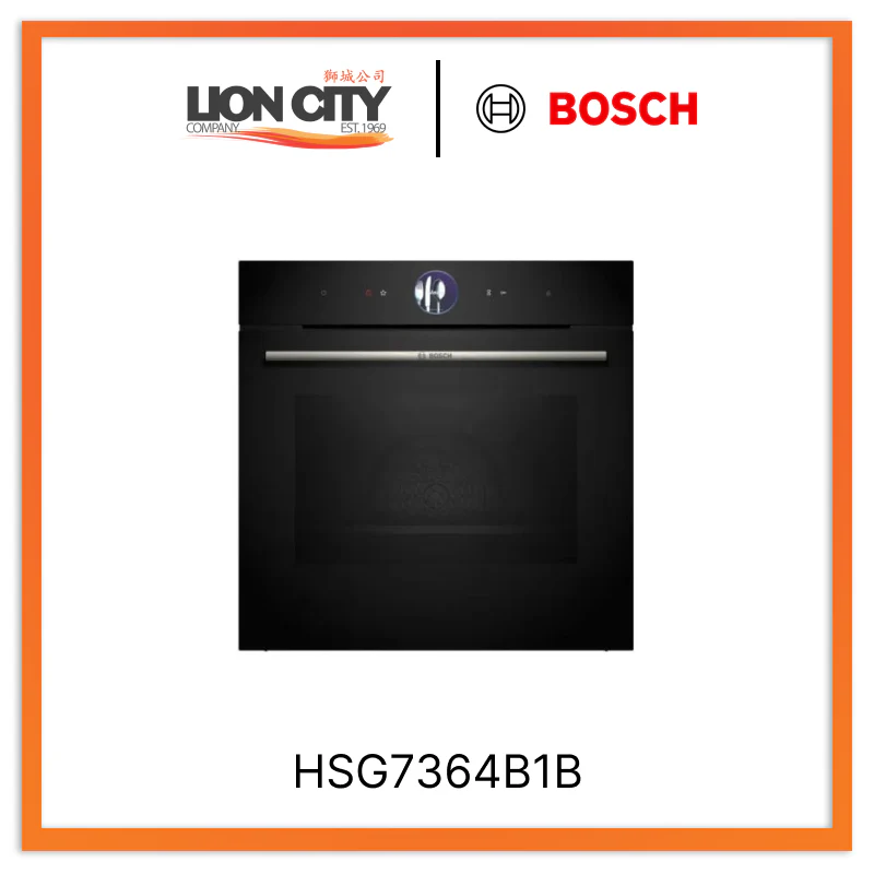Bosch HSG7364B1 Series 8 Built-in Oven with Steam Function 60 x 60 cm Black