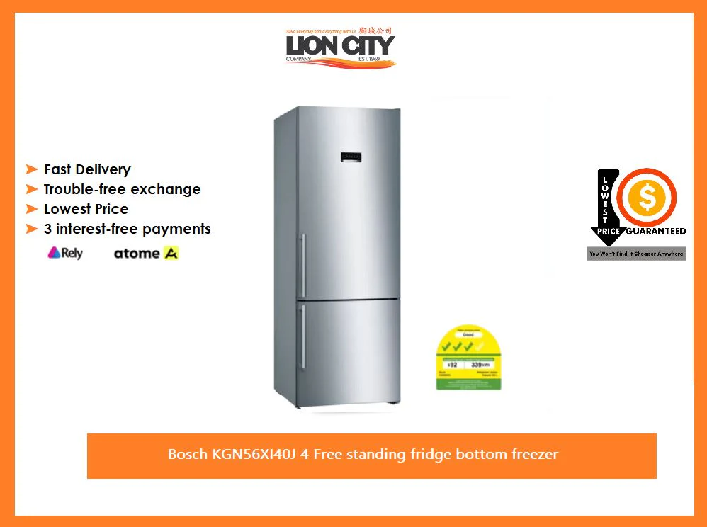 Bosch KGN56XI40J 4 Free standing fridge bottom freezer