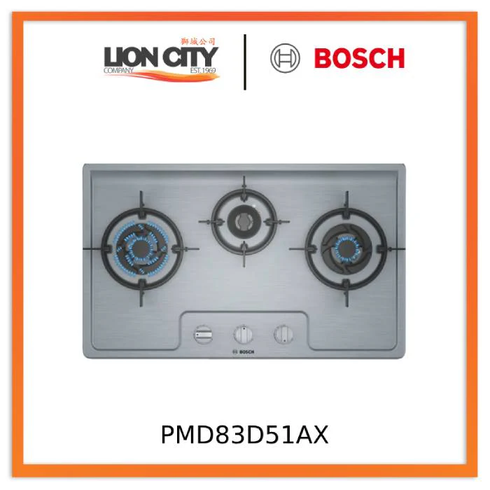 Bosch PMD83D51AX Series 4 Gas hob Stainless steel