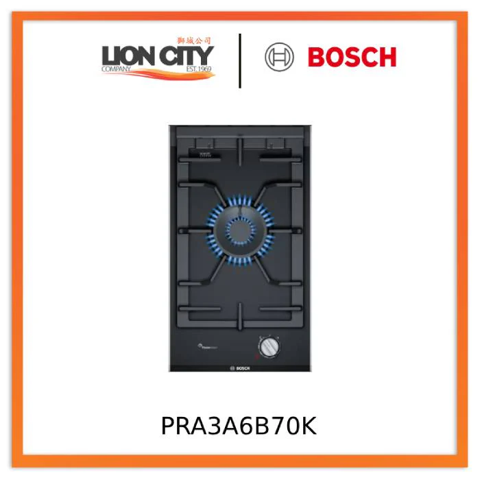 Bosch PRA3A6B70K Series 8 Domino gas hob 30 cm Ceramic, Black