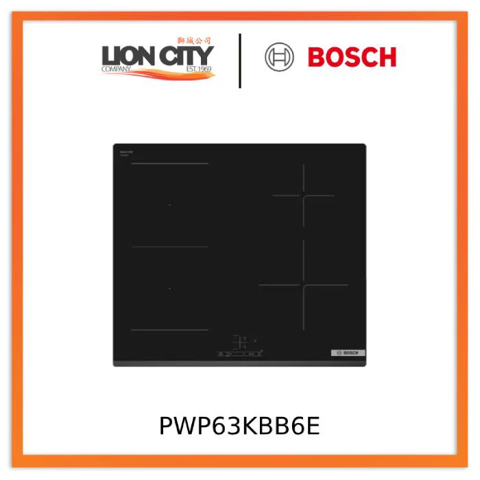 Bosch PWP63KBB6E Series 4 Induction hob 60 cm Black, surface mount without frame