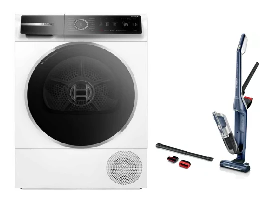 Bosch WQB245B0SG Heat Pump Dryer (8kg) + Bosch BBH3K2800 Handstick Vacuum - Image 2