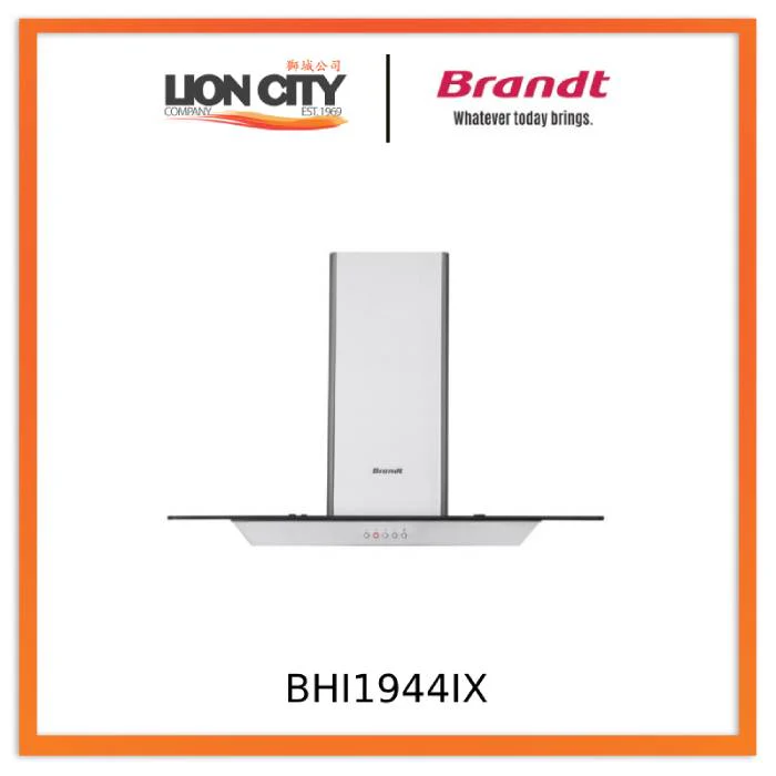 Brandt BHI1944IX - Stainless Steel + Glass Island Hood