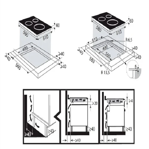 Brandt BPI2638UB 60CM 3-Zone Induction Hob - Image 3