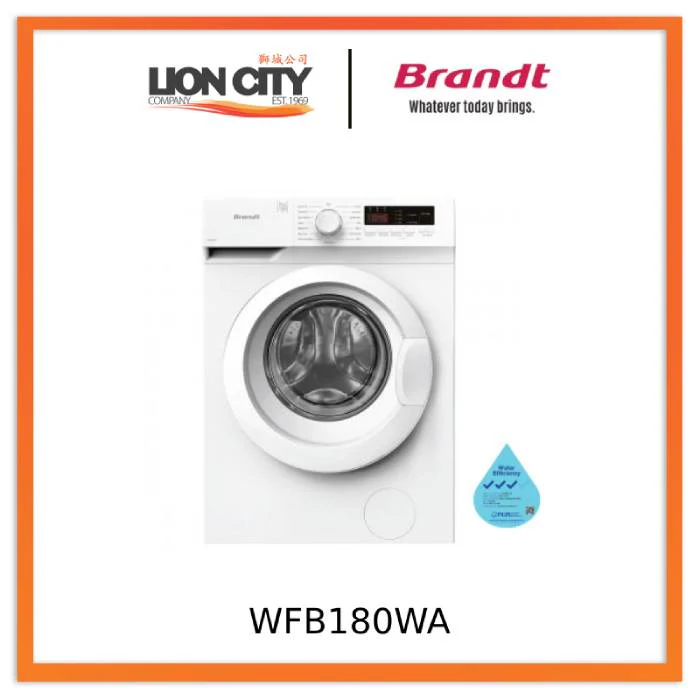 Brandt WFB180WA Front Load Washing Machine 8KG, 3 TICKS