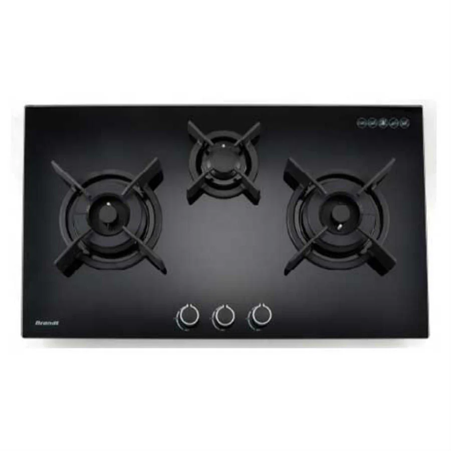 Brandt TG1493B 90cm 3-Burner Gas Hob with Cast Iron Supports