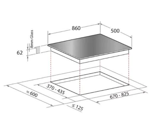 CANDY 86CM GLASS HOB 3 BURNERS - Image 3