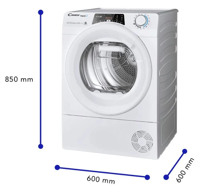 Candy ROE H9A3TSEX-S 9kg Rapido Heat Pump Dryer - Image 4