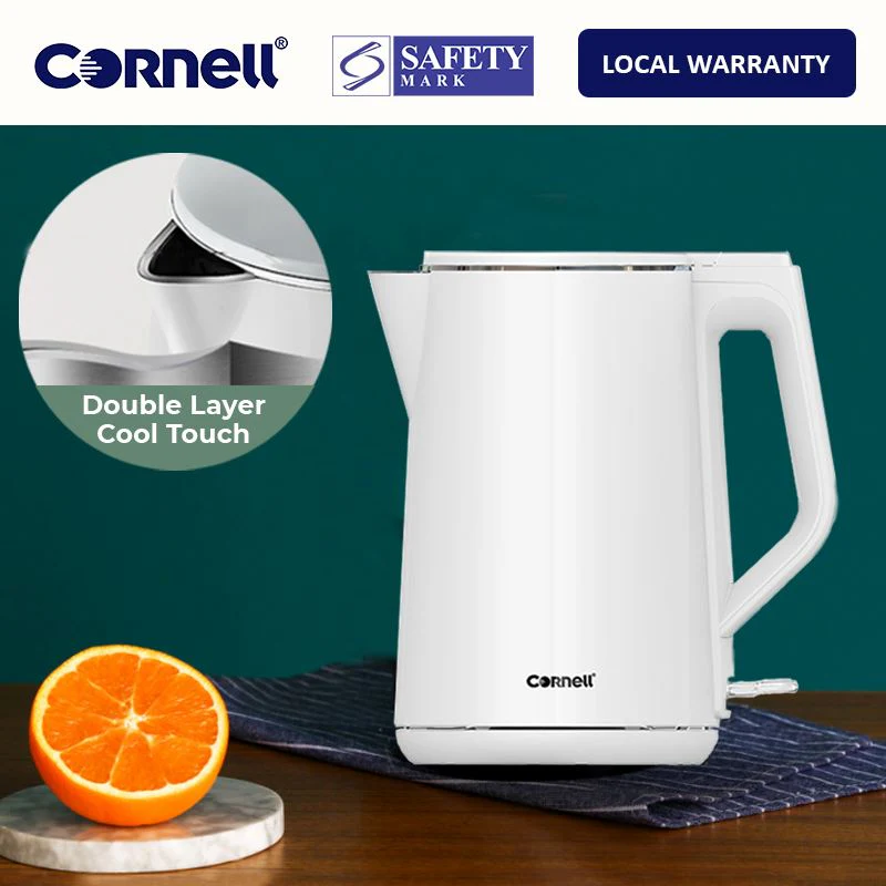 Cornell CJKE150SSB/SW 1.5L Cool Touch Double Wall Cordless Kettle with full inner Stainless Steel - Image 4