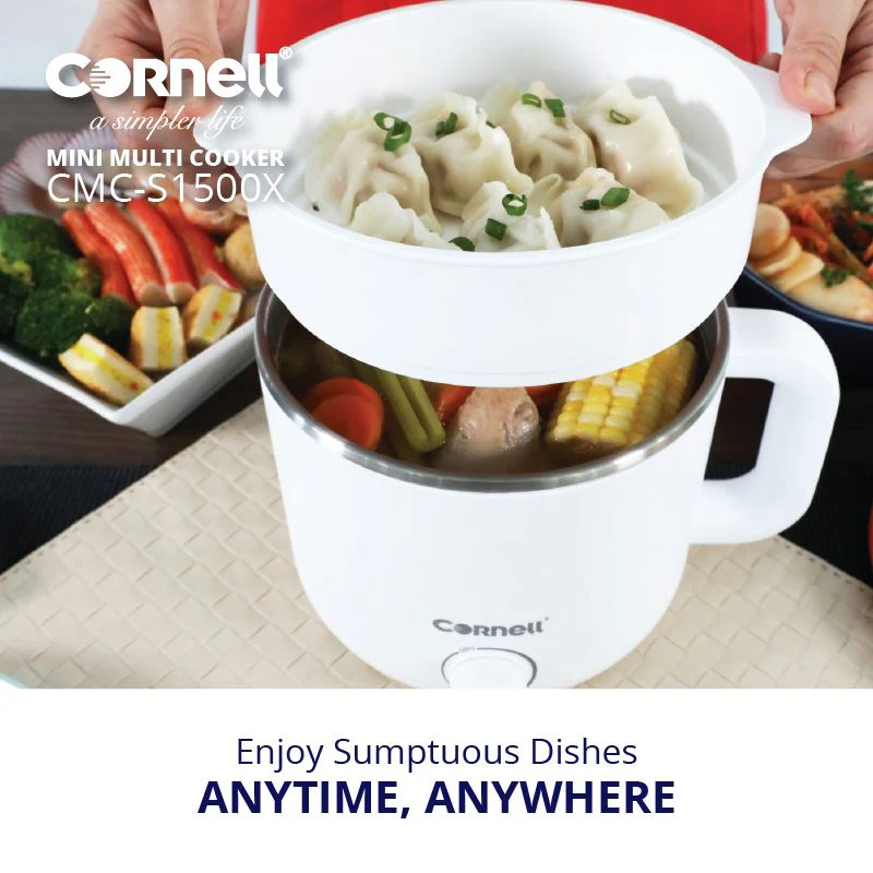 Cornell 1.5L Mini Multi Cooker with Steam Tray CMCS1500X - Image 2