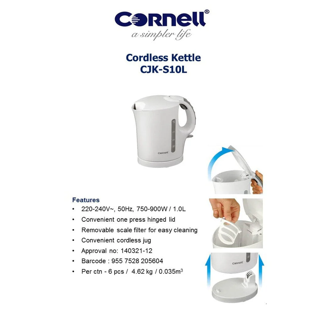 Cornell Electric Jug Kettle 1L CJKS10L - Image 2