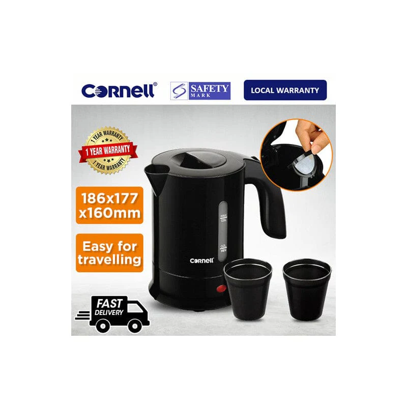 Cornell Travel Kettle 0.5L / Comes with 2 Cups CJK-S105TVL - Image 3