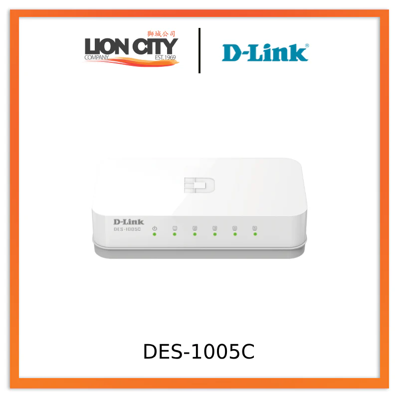 D-Link DES-1005C 5-Port 10/100 Mbps Unmanaged Desktop Switch "PRE-ORDER ONLY"
