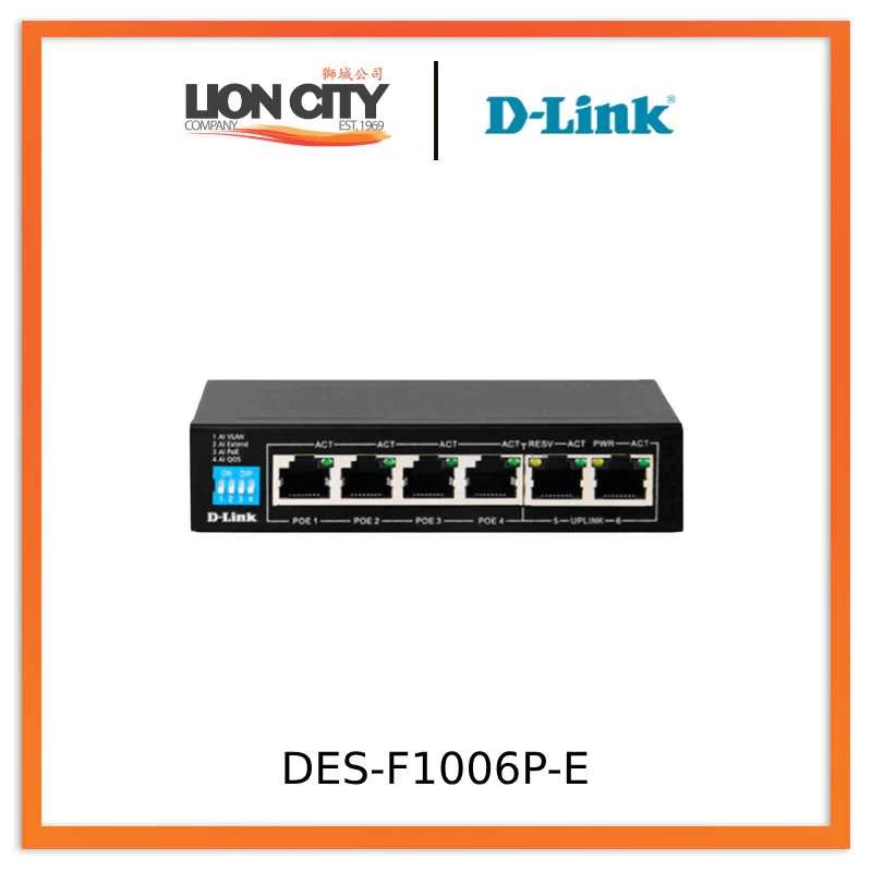 D-Link DES-F1006P-E 6-Port Unmanaged PoE Switch "PRE-ORDER ONLY"
