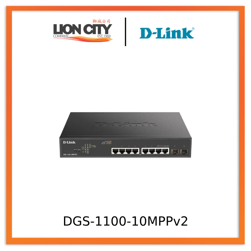 D-Link DGS-1100-10MPPv2 10-Port Gigabit PoE Smart Managed Switch "PRE-ORDER ONLY"