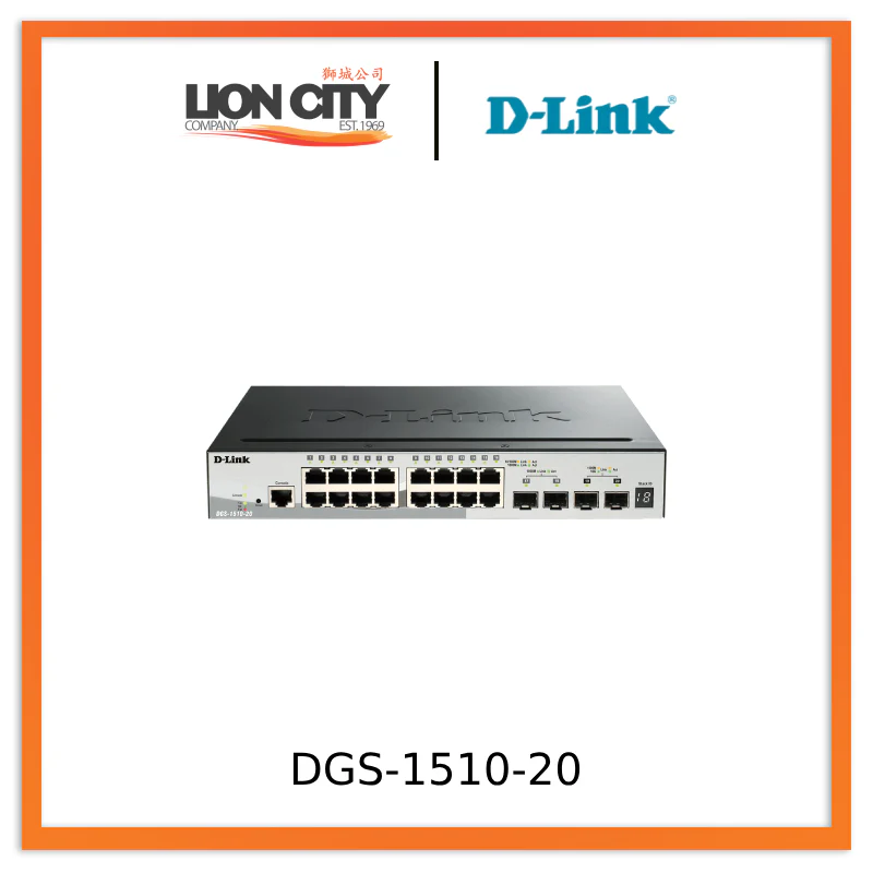 D-Link DGS-1510-20 Gigabit Stackable Smart Managed Switch with 10G Uplinks "PRE-ORDER ONLY"