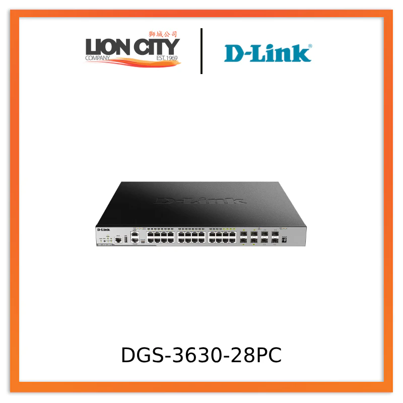 D-Link DGS-3630-28PC 28-Port Layer 3 Stackable Managed PoE Gigabit Switch "PRE-ORDER ONLY"