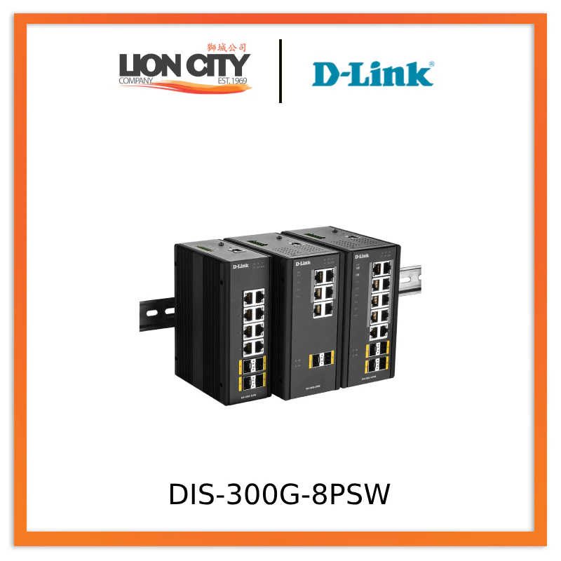 D-Link DIS-300G-8PSW Industrial Gigabit Managed Switches "PRE-ORDER ONLY"
