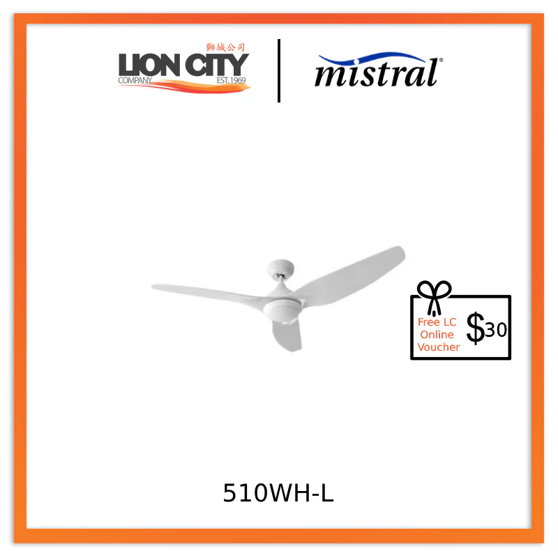 D'Fan 510WHL Ceiling Fan - 50Inch * Free $30 LC Online Voucher