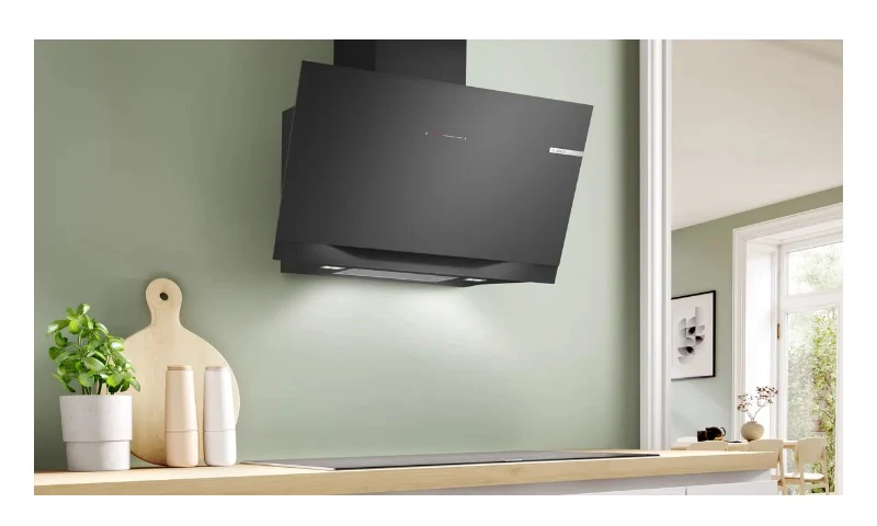 Bosch DWK91LT60 Series 8 wall-mounted cooker hood 90 cm clear glass black printed - Image 3