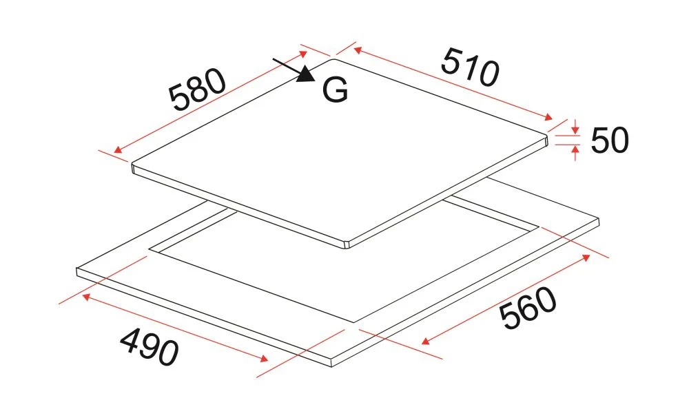 EF HB AG 360VS A 58cm Built-in Hob HBAG360VSA - Image 5