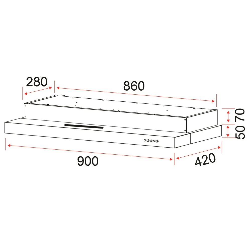EF Cooker Hood 90CM EFCH 9212 HM BK - Image 3