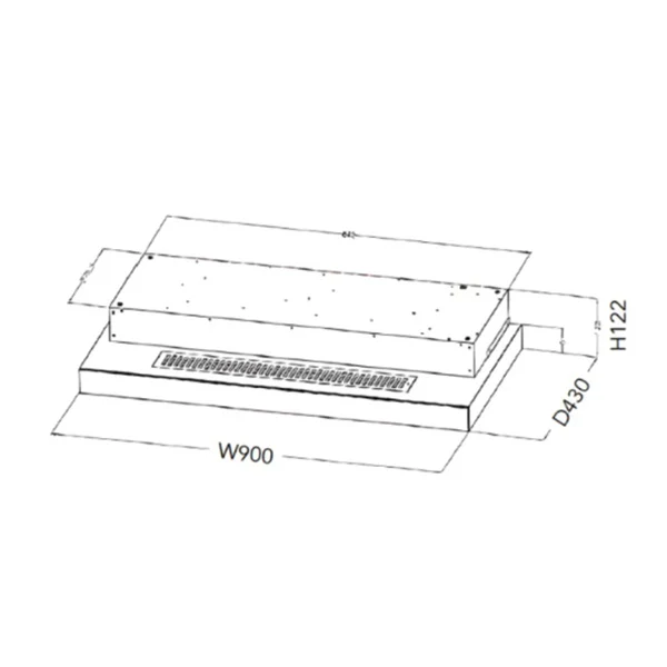 EF EFCH 9214A BK 90cm Semi Integrated Hood - Image 3