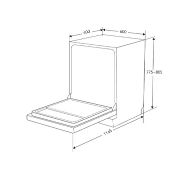 EF EFDW 9151 BM Free Standing Dishwasher - Image 4