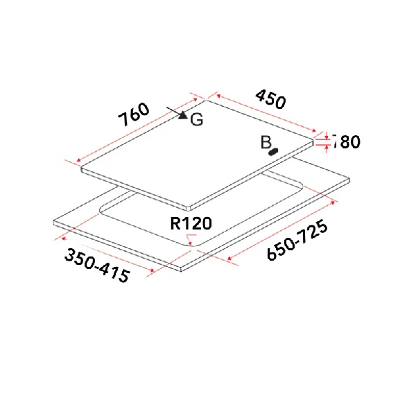 EF EFH 2764 WT VSB Gas Hob 76CM – EFH2764WTVSB - Image 4